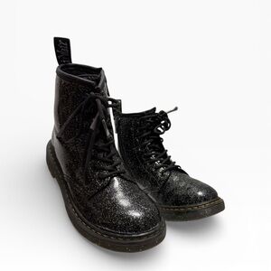 Dr. Martens Black Glitter Kids Boots